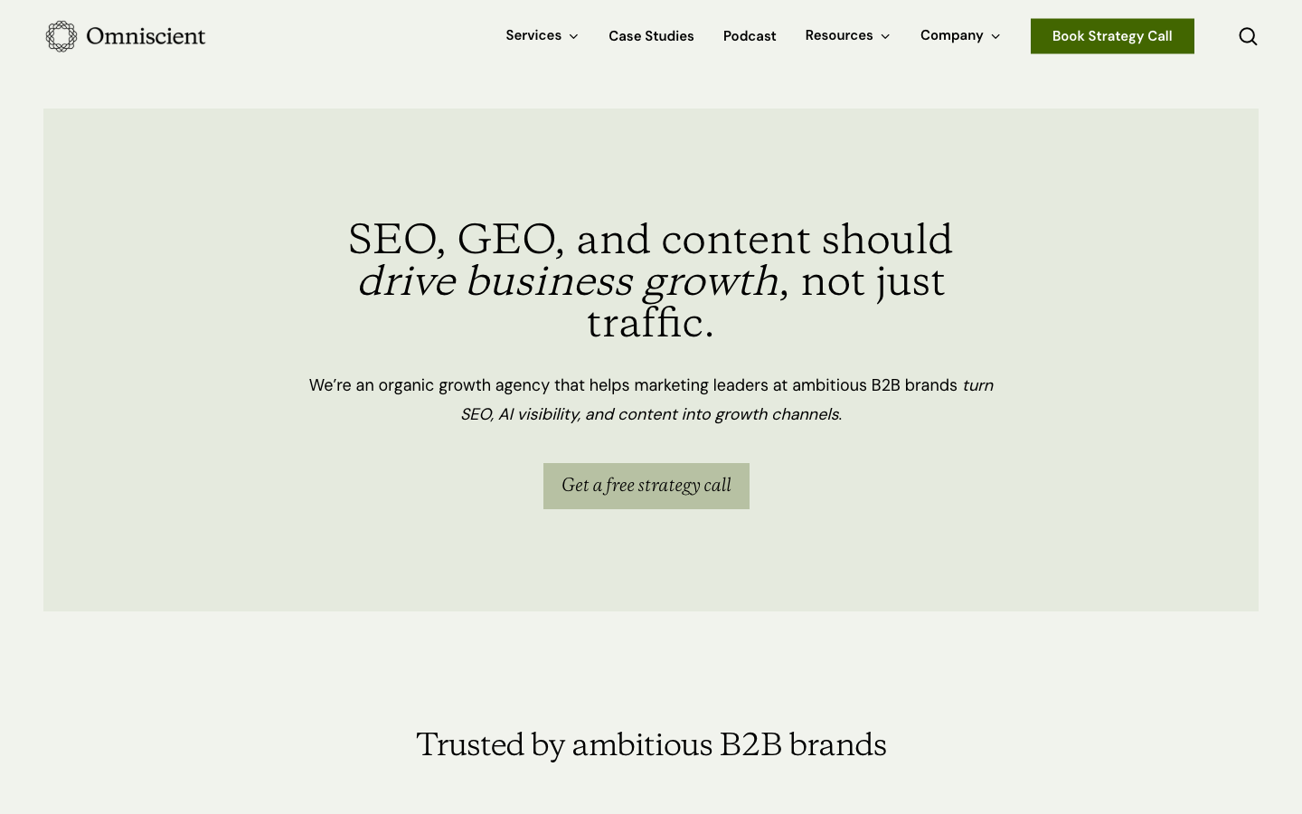 Omniscient Digital homepage