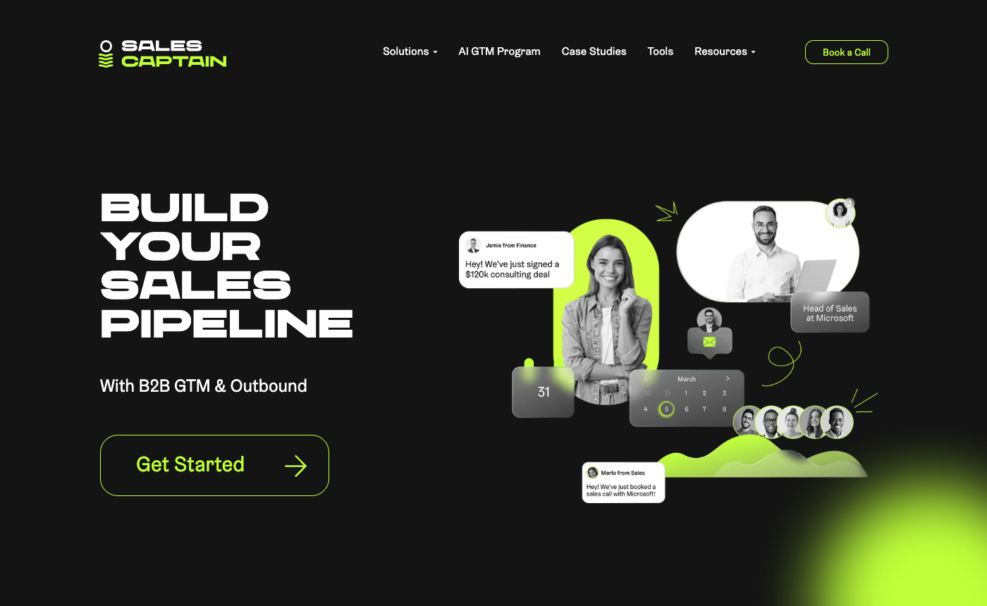 SalesCaptain homepage